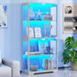 BROTTAR LED Glass Display Cabinet — 4-Shelf Curio Case - Grey