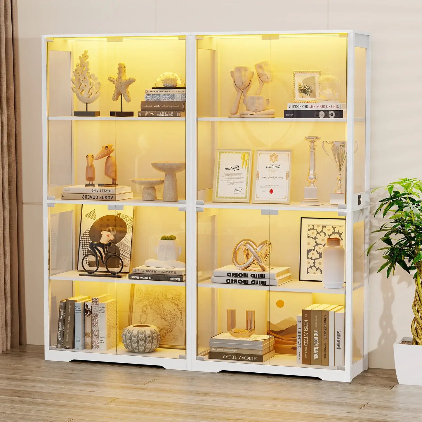 BROTTAR Curio Cabinet with Motion Sensor-White