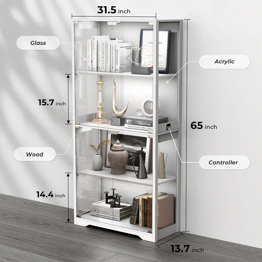 BROTTAR Curio Cabinet with Motion Sensor-White